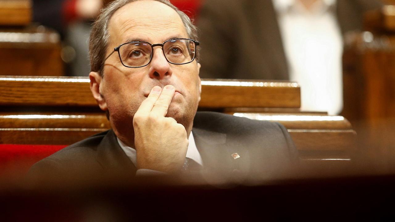 Le président régional de la Catalogne, Quim Torra. [EPA - Quique Garcia]