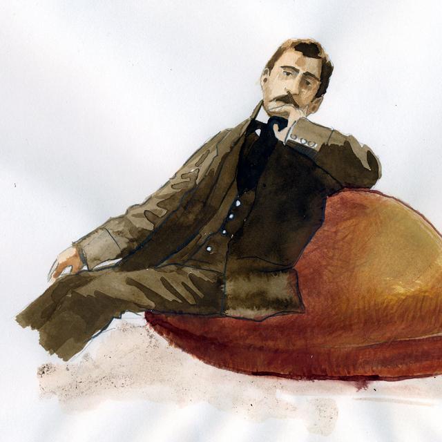 Marcel Proust assis sur son sofa-madeleine. [Leemage/AFP - Alessandro Lonati]