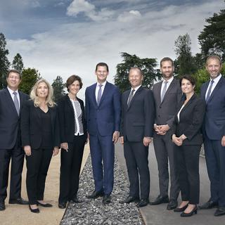 La photo officielle du Conseil d'Etat de Genève, législature 2018-2023. [www.ge.ch - Vincent Calmel]