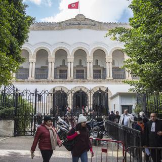 Le Palais de Justice à Tunis, où s'est tenu le procès des auteurs des attentats du Bardo et de Sousse. [Keystone - Hassene Dridi]
