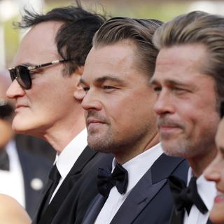 Quentin Tarantino, Leonardo DiCaprio and Brad Pitt attending the 'Once Upon a Time in Hollywood' premiere during the 72nd Cannes Film Festival at the Palais des Festivals on May 21, 2019 in Cannes, France | usage worldwide [Geisler-Fotopress dpa Picture-Alliance/AFP - Dave Bedrosian]