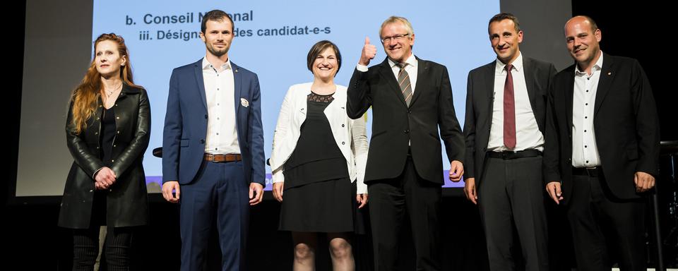 Les candidats du PDC valaisan pour le Conseil national. [Keystone - Jean-Christophe Bott]