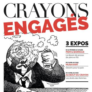 L'affiche de l'exposition Crayons Engagés à la Maison du Dessin de Presse de Morges. [mddp.ch]