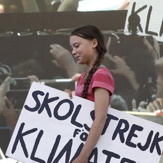 Greta Thunberg à New York, le 20 septembre 2019. [EPA/Keystone - Peter Foley]