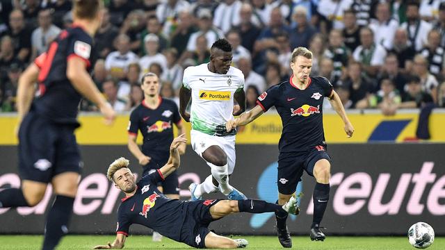 Embolo s'est démené tant et plus face à la défense de Leipzig. [Martin Meissner]