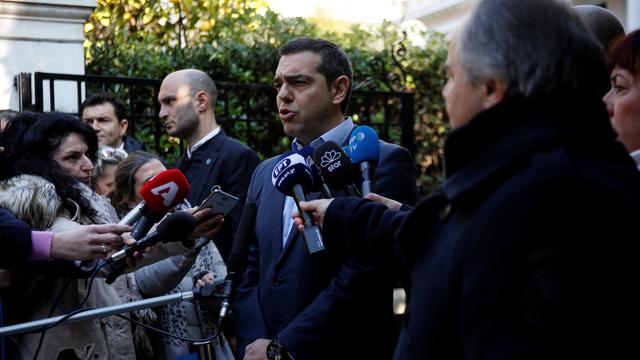 Alexis Tsipras a annoncé dimanche qu'il demanderait un vote-de confiance après la défection de son ministre de la Défense,-Panos Kammenos . [REUTERS - Alkis Konstantinidis]