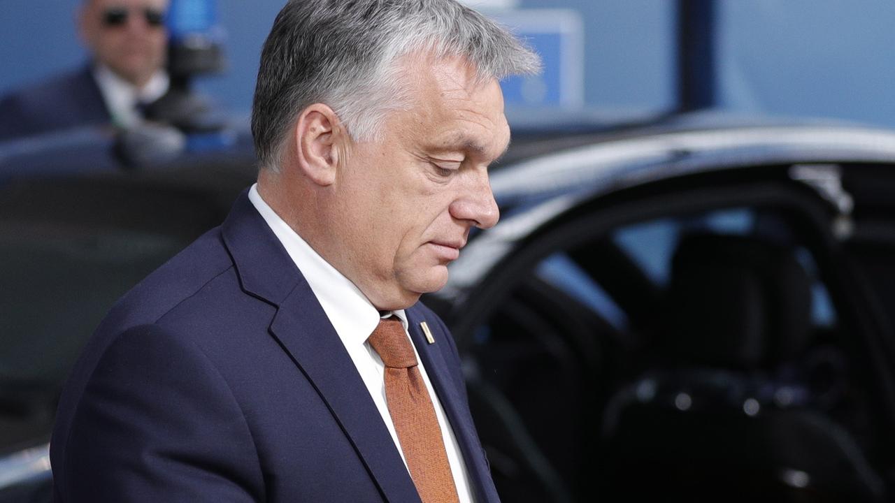 Le Premier ministre hongrois Viktor Orban à Bruxelles le 02.07.2019. [EPA/Keystone - Geoffroy Van Der Hasselt]