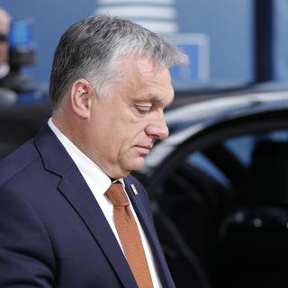 Le Premier ministre hongrois Viktor Orban à Bruxelles le 02.07.2019. [EPA/Keystone - Geoffroy Van Der Hasselt]