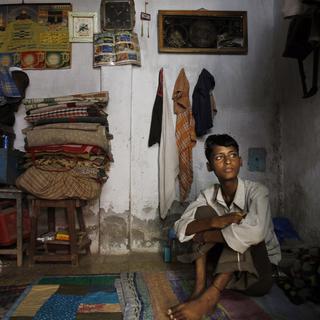 Le jeune indien Mohammed Shamim Sheikh souffre d'une forme de tuberculose résistante aux médicaments [AP Photo/Keystone - Rafiq Maqbool]