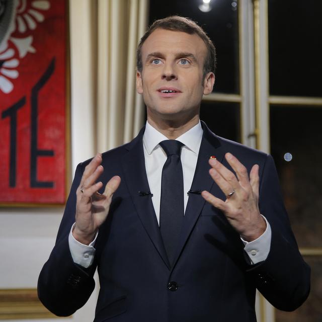 Le président français Emmanuel Macron. [Keystone - AP Photo - Michel Euler]