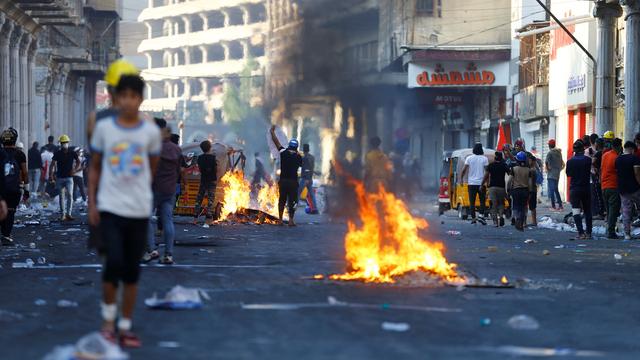 Le centre-ville de Bagdad a été le théâtre de violents affrontements, samedi 09.11.2019. [Reuters - Alaa al-Marjani]