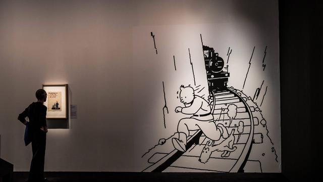 Une exposition consacrée à Hergé au Grand Palais à Paris, en septembre 2016. [EPA - Christophe Petit-Tessin]