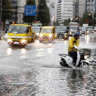 Le typhon Faxai a provoqué d'importantes inondations à Tokyo, le 9 septembre 2019. [Keystone - Kyodo News via AP]