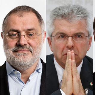 Carlo Sommaruga, Claude Nicati et Yves Nidegger. [Keystone - Gaetan Bally/Peter Klaunzer]