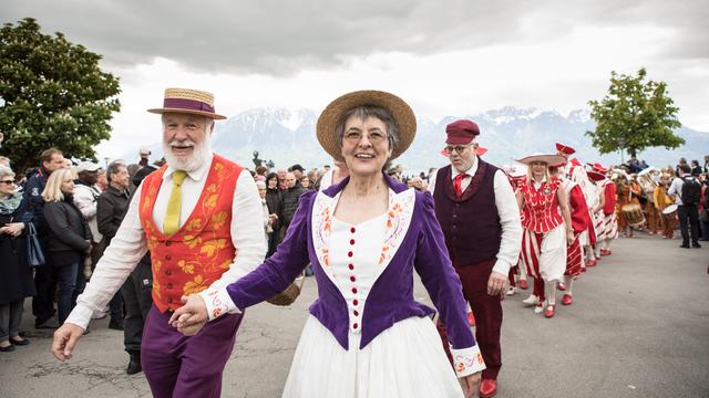 La Fête des Vignerons débutera avec un cortège en début d'après-midi jeudi 18 juillet. [RTS]