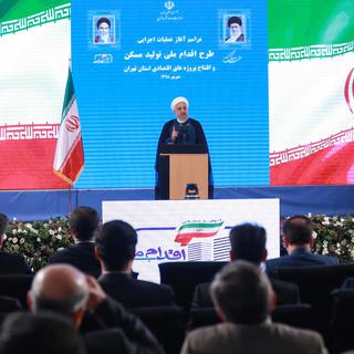 Le président iranien Hassan Rohani s'est exprimé à la télévision. [Keystone/EPA]