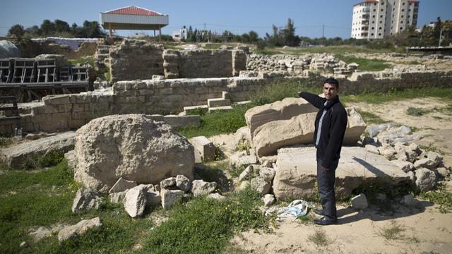 Des archéologues tentent de préserver à Gaza les vestiges du plus grand monastère byzantin du Proche-Orient. [AFP - Mahmud Hams]