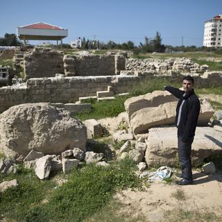 Des archéologues tentent de préserver à Gaza les vestiges du plus grand monastère byzantin du Proche-Orient. [AFP - Mahmud Hams]