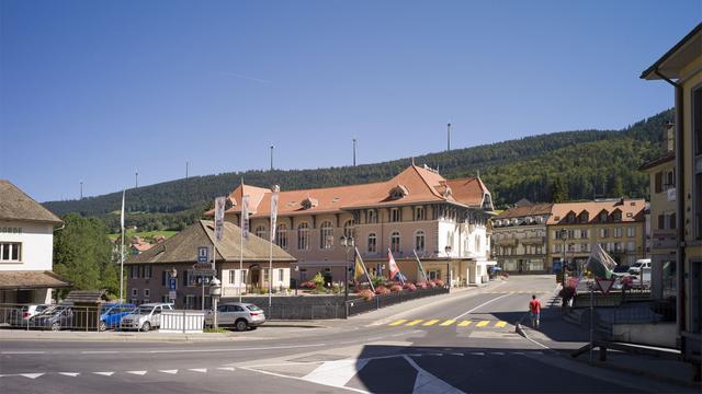 Photo-montage du projet de parc éolien "Sur Grati" vu depuis Vallorbe. [VO Energies Eole]