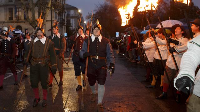 La Compagnie de 1602 durant la Fête de l'Escalade 2018.
Salvatore Di Nolfi
Keystone [Salvatore Di Nolfi]