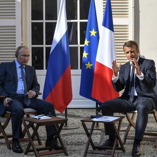 Vladimir Poutine et Emmanuel Macron se sont rencontrés le 19 août 2019. [EPA/Pool Maxpp/Keystone - Gérard Julien]