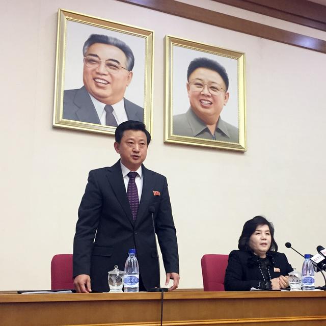 Le ministre adjoint des Affaires étrangères nortd-coréen Choe Son-hui s'exprime à Pyongyang, ce 15 mars 2019.