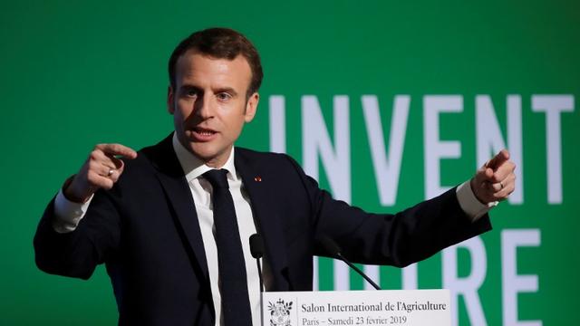 Le président français Emmanuel Macron a prononcé un discours lors de l'inauguration du salon de l'agriculture à Paris. [AFP - Charles Platiau]