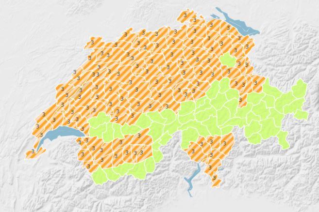 La situation sur le site de MétéoSuisse pour le 23 juillet. [MétéoSuisse]