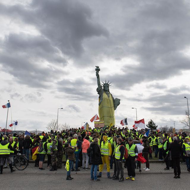 Gilets jaunes lors d'une manifestation du samedi à Colmar, le 02.03.2019. [AFP - Sébastien Bozon]