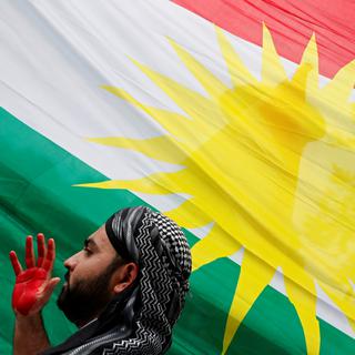 Les Kurdes du monde entier défilent régulièrement dans plusieurs capitales pour dénoncer l'invasion turque, comme ici à Washington le 12 octobre dernier. [Reuters - Carlos Jasso]