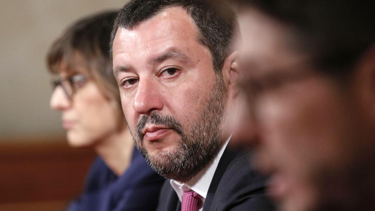 Le ministre de l'Intérieur et vice-Premier ministre italien Matteo Salvini. [ANSA via AP - Giuseppe Lami]