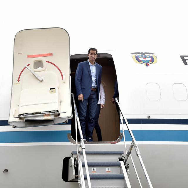 Juan Guaido, à son arrivée à Bogota, le dimanche 24 février. [REUTERS - Handout]