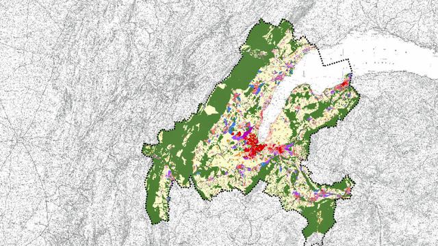 Le Grand Genève, agglomération à cheval entre la Suisse et la France. [SITG]