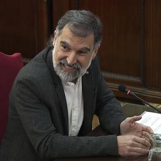 L'indépendantiste Jordi Cuixart  est l’un des accusés du procès de Madrid. [EPA/Keystone - Spanish Supreme Court's Institutional Broadcasting]