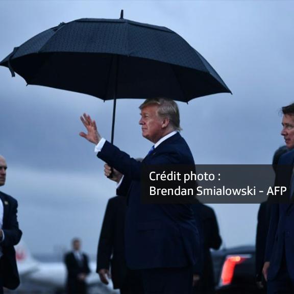 Si la photo est bonne - Le président américain Donald Trump est arrivé à Osaka, le 27 juin 2019, avant un sommet du G20