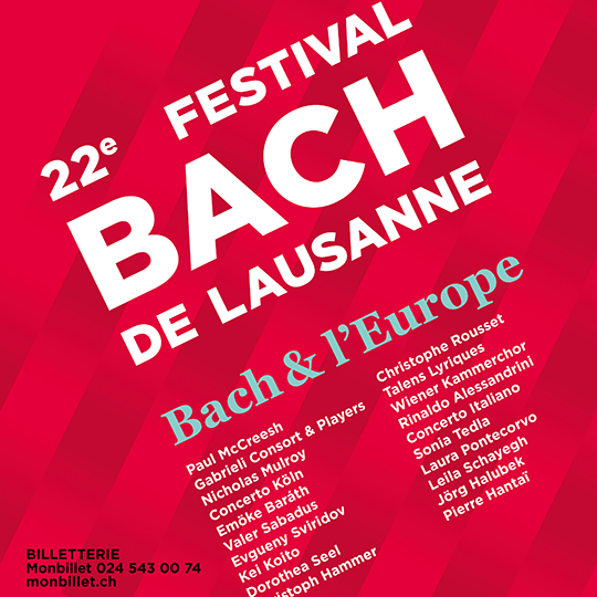 L'affiche de la 22e édition du Bach festival de Lausanne. [Festival Bach de Lausanne]