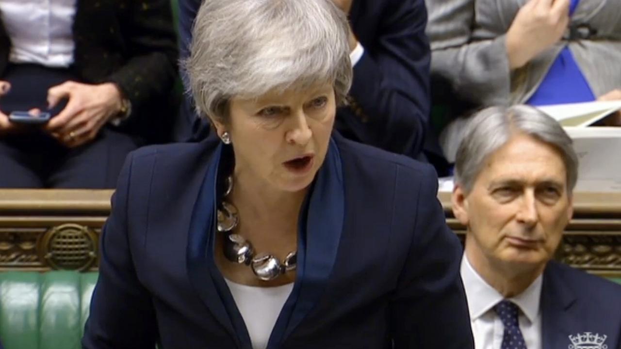 Theresa May s'est exprimée mardi 26.02.2019 devant le Parlement britannique. [EPA/Keystone - Parliamentary recording unit]