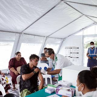 Les îles Samoa ont mené une campagne de vaccination nationale contre la rougeole. [Unicef/AFP - Allan Stephen]
