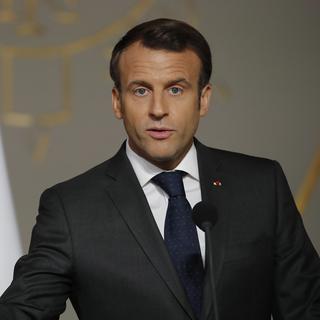 Le président français Emmanuel Macron. [EPA/Keystone - Christophe Ena]