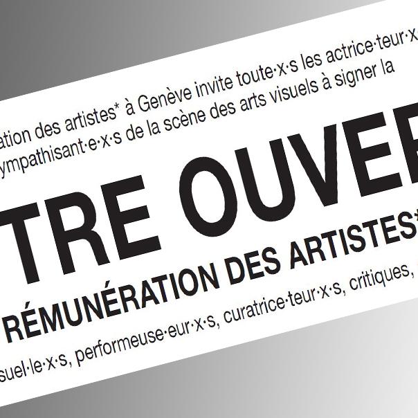 Une lettre ouverte appelle à fixer des critères de rémunération pour les artistes [https://framaforms.org/sites/default/files/forms/files/lettre-ouverte-remuneration-artistes_0.pdf]