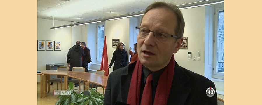 Bernard Fragnière, président de la Fédération des Associations du Personnel du Service Public du canton de Fribourg (FEDE). [RTS]