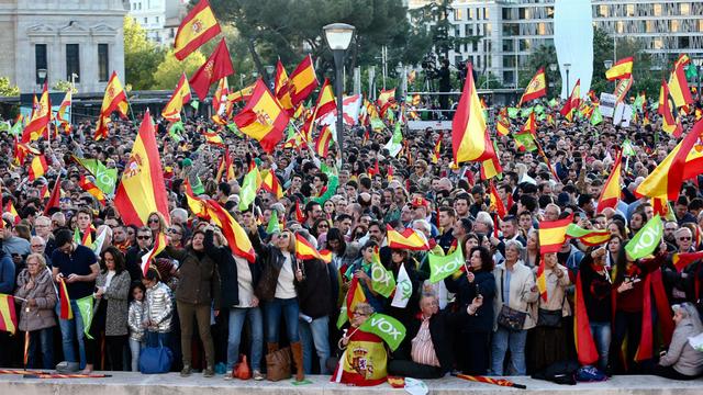 Des supporters du parti espagnol Vox. [DPA - AFP - Cezaro De Luca]