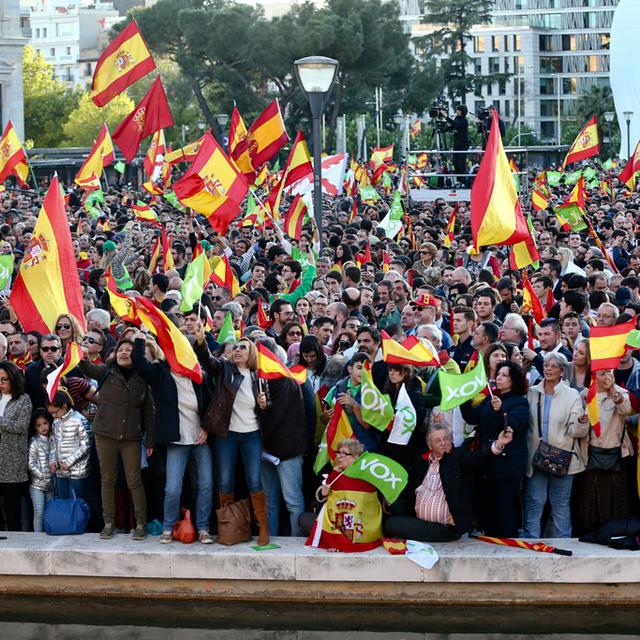 Des supporters du parti espagnol Vox. [DPA - AFP - Cezaro De Luca]