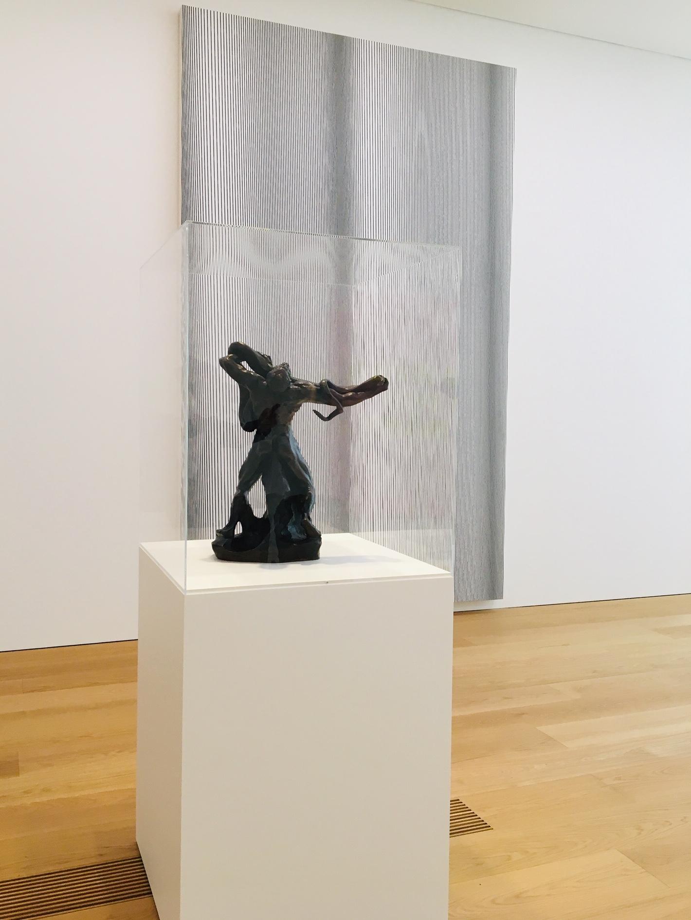 Auguste Rodin, "L'homme aux serpents", 1887, et Philippe Decrauzat, 2011. [RTS - Florence Grivel]
