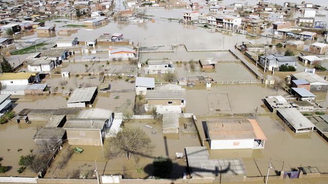 Les inondations dans la province iranienne du Golestan. [Reuters - Tasnim News Agency]