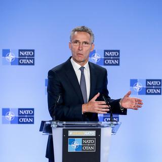 Jens Stoltenberg, en charge de la défense de l’Occident à la tête de l’OTAN. [Keystone/EPA - Stephanie Lecoq]