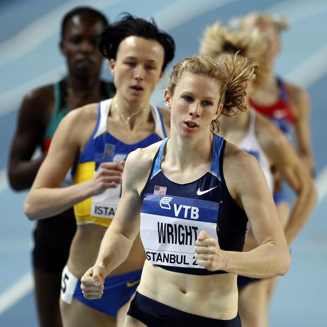 Phoebe Wright en train de courir le 800 mètres féminin à Istanbul en mars 2012. [Reuters - Murad Sezer]