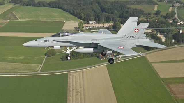 Un F-A-18C Hornet des forces aériennes suisses en 2009. [Keystone - Schweizer Luftwaffe]