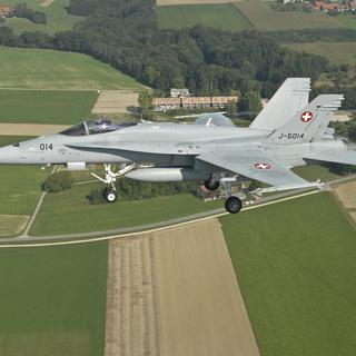 Un F-A-18C Hornet des forces aériennes suisses en 2009. [Keystone - Schweizer Luftwaffe]