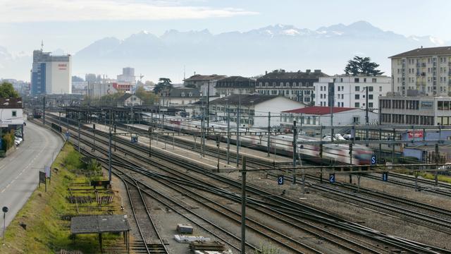 La gare de Renens dans l'Ouest lausannois. [keystone - GAETAN BALLY]